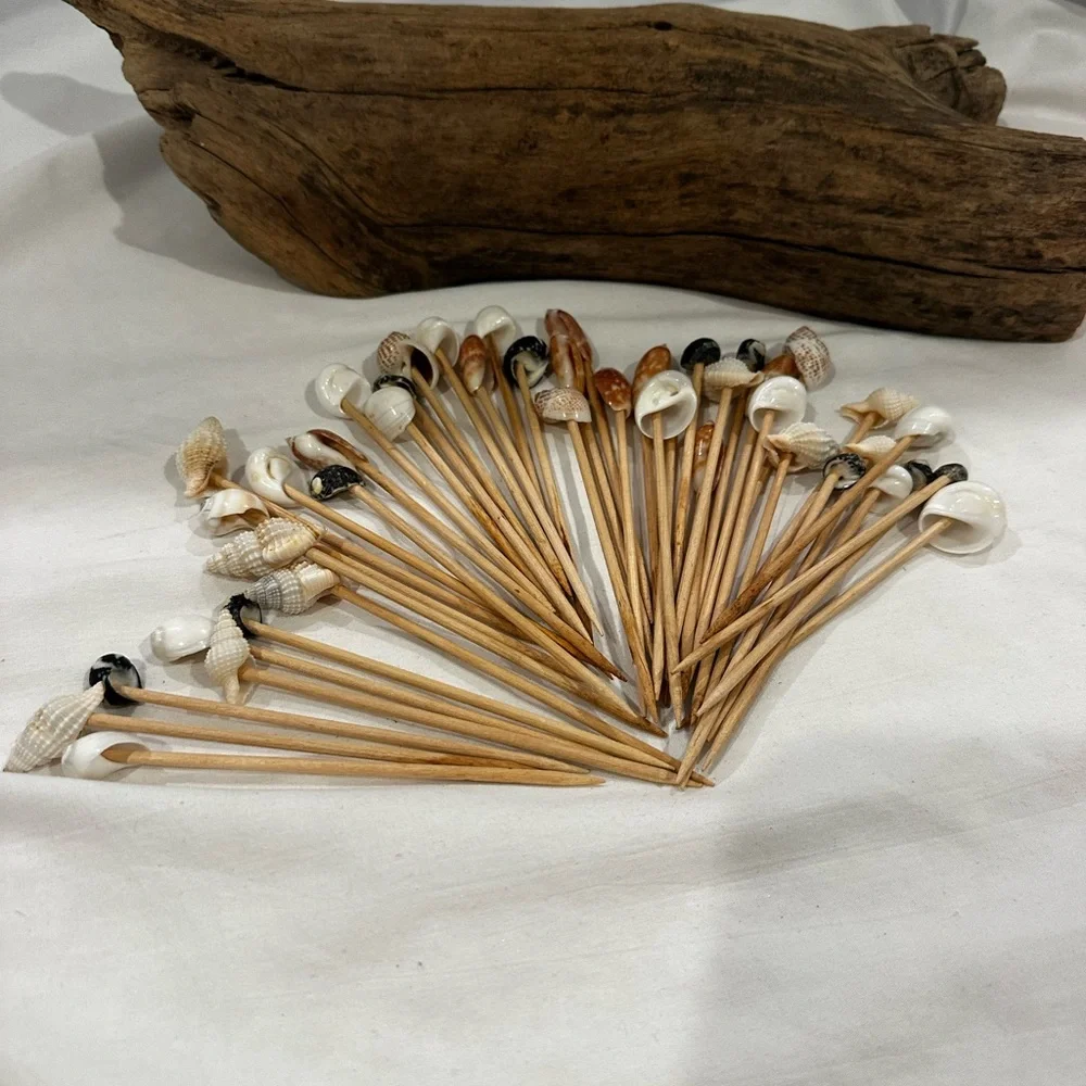 Sea Shell Skewers with Burlap Holder
